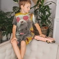 thumbnail image 4 of Fotbe Floral Sunglasses Cat Art Pijama Estampada de 2 Piezas para Niños – Ropa de Dormir de Manga Corta Cómoda para Niños y Niñas, Camiseta y Shorts de Algodón-XX-Large, 4 of 6