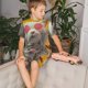 thumbnail image 4 of Fotbe Floral Sunglasses Cat Art Pijama Estampada de 2 Piezas para Niños – Ropa de Dormir de Manga Corta Cómoda para Niños y Niñas, Camiseta y Shorts de Algodón-Small, 4 of 6