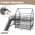 thumbnail image 2 of Harper & Bright Designs Full over Full Bunk Bed with Storage Stairs, Metal House Bunk Bed Frame with Slide and Guardrails for Boys Girls, Black, 2 of 14