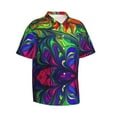 thumbnail image 2 of Daiia Pride Rainbow Hawaiian Shirt for Men Gentle Cotton Regular Short Sleeve Casual-X-Large, 2 of 9