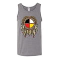 thumbnail image 2 of Wild Bobby, Medicine Wheel Dreamcatcher Native American Pop Culture Mens Graphic Tank Top, Heather Grey, X-Large, 2 of 3
