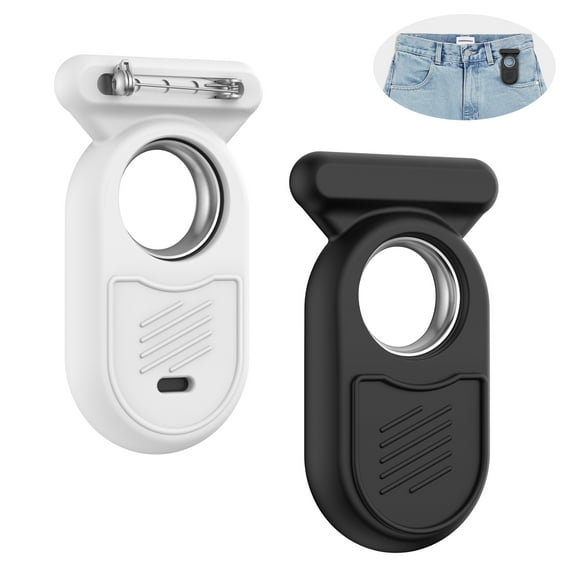 GPS Tracker Holder for Samsung, 2 Pack MOWYEOK Soft Silicone Hidden Pin Holder Compatible Samsung Galaxy Smarttag2, Suitable for Keys, Wallet, Luggage（Black White）