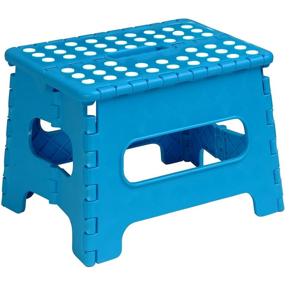 Superio Folding Step Stool with Anti-Slip Surface 9", Black