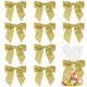 thumbnail image 1 of Lazos decorativos AIMUDI, satén dorado, 11,5 cm, con lazos giratorios, 36 unidades, 1 of 7