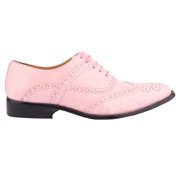 LIBERTYZENO Mens Pink Leather Oxford Dress Shoes Hornback Print Male