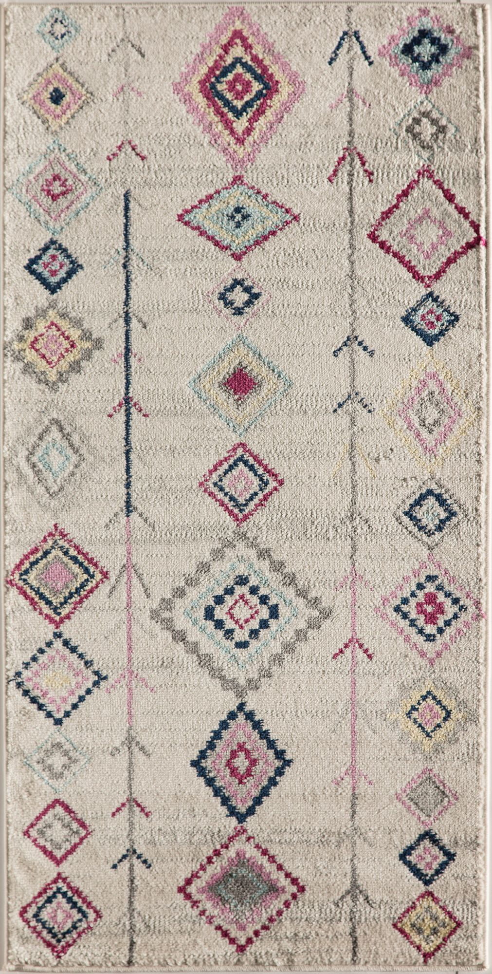 Soleil BR15A Native Ivory Tribal Moroccan ivory Area Rug, 2'x4'