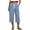 6# Sky Blue, variant on Waffle Cargo Shorts for Women Summer Capri Baggy Below Knee Long Shorts with Pockets Drawstring Elastic Waist 3/4 Pants Khaki L