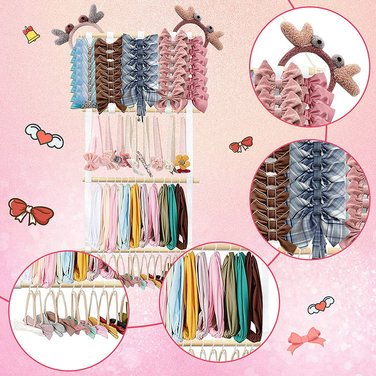 Bow Holder For Girls Hair Bows, Hair Bow And Baby Headband Holder