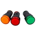 thumbnail image 3 of Baomain Indicador LED Luz piloto AD16 L22 20mA 22mm 0.86"" Verde*1 Rojo*1 Amarillo*1 Lámpara indicadora 3 piezas (110V AC), 3 of 5