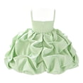 thumbnail image 5 of HJYCHN Dresses for Girls Spaghetti Strap Square Neck Party Dress with Pleated Bodice and Layered Ruffled Skirt for Kids Dress 4-5 Years, 5 of 9