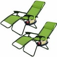 thumbnail image 3 of Canddidliike 2 Pieces Folding Lounge Chair with Zero Gravity-Green, Oversized Padded Zero Gravity Lounge Chair Folding Patio Recliner with Headrest, 3 of 5