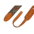 thumbnail image 3 of Levy's 2.5" Flowering Vine Leather Guitar Strap Brown/Red, 3 of 3