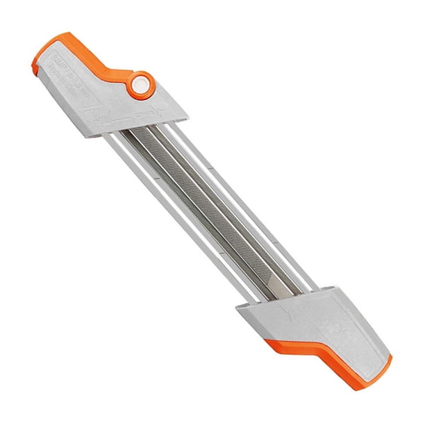 Afilador de cadena de motosierra 2 en 1, lima fácil para 3/8" P 4,0 mm, material de aleación de afilado rápido para un limado más rápido y seguro, duradero y resistente al óxido para una cadena
