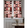 thumbnail image 4 of Valentine's Day Tier Curtains 45 Inch Length,Sheer Curtains for Bedroom Living Room Window Love Heart Chocolate Rose Plaid Rod Pocket Drapes Kitchen Curtains Small Half Window 27.5"x45" 2 Panels, 4 of 6