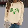thumbnail image 2 of New & Trending!FUNUONY St Patricks Day Shirt Women's Casual Autumn Hoodless Fashion Printed Sweatshirt Beige L, 2 of 4