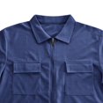 thumbnail image 4 of Mens Full Zipp Short Sleeve Shirt Summer Stretch Business Shirts Navy XL, 4 of 6