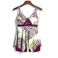 thumbnail image 4 of YTCAMLO 2 Piece Tankini Swimsuits for Women Trendy Tropical Floral V Neck Tankini Top with Boyshorts Lightweight Quick Dry Bathing Suits, White M, 4 of 6