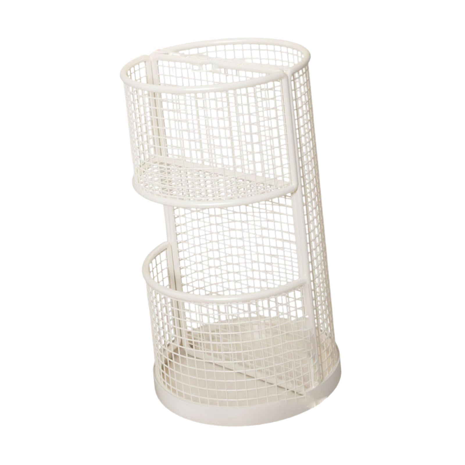 Fiocias Umbrella Stand Storage Rack Open Access Freestanding with Stable Base Convenient White