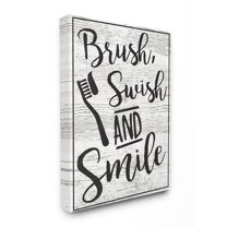 The Stupell Home Decor Collection Brush Swish And Smile Canvas Wall Art
