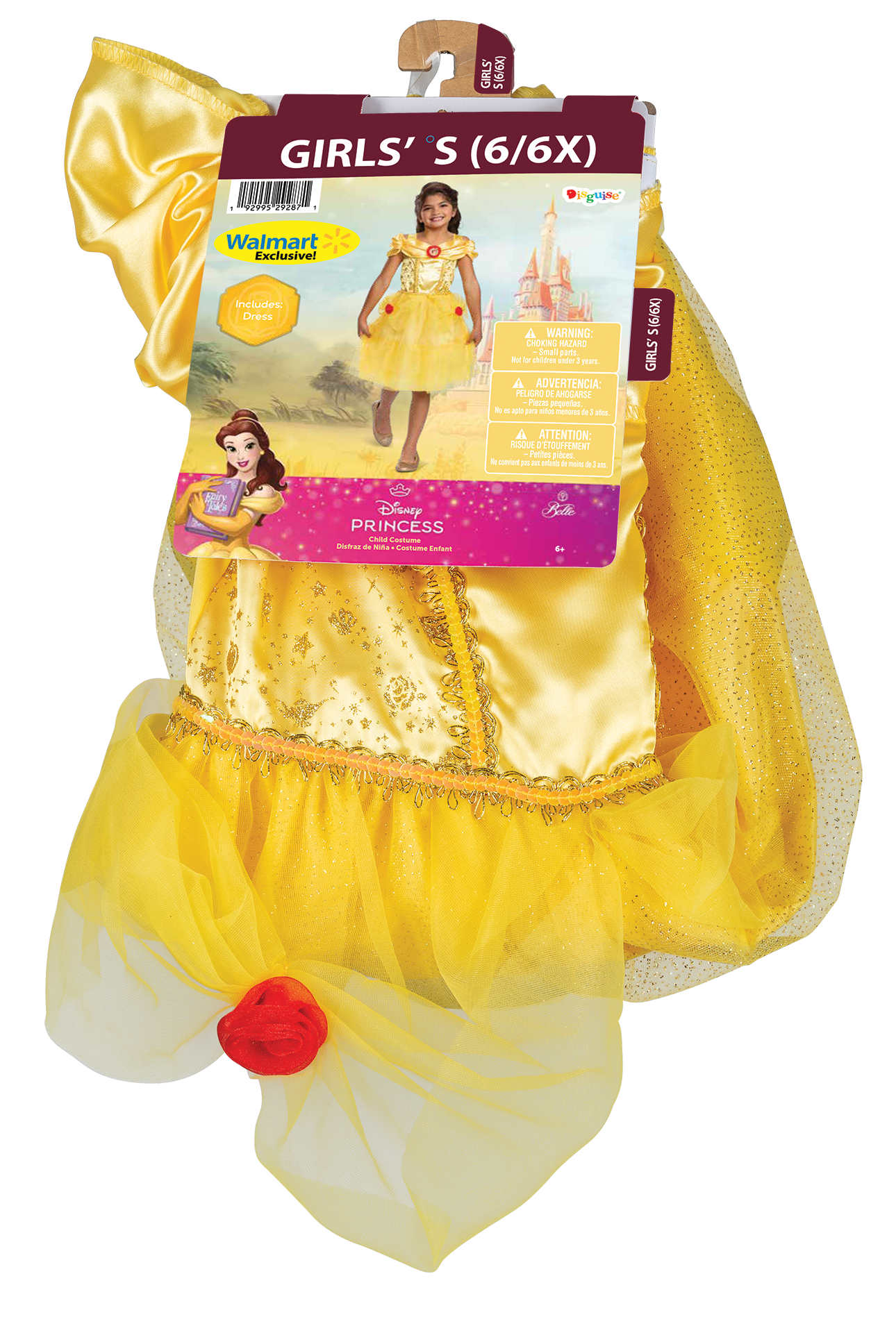 Disney Beauty & The Beast Belle Halloween Costume for Children, Girls Size S (6/6X), by Disguise