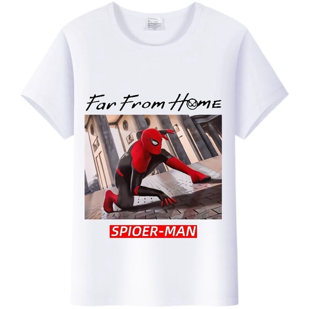 Camiseta de dibujos animados de Marvel para niños, ropa de amigos de Spiderman, blusa estética para mujer, camiseta blanca de manga corta, camisetas Harajuku xuanjing unisex