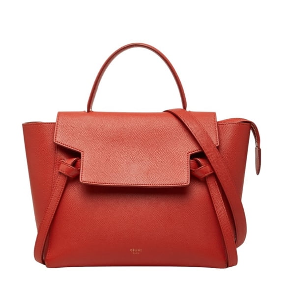 Pre-Owned Celine Belt Bag Micro Handbag Shoulder 2WAY Orange Leather Women's CELINE