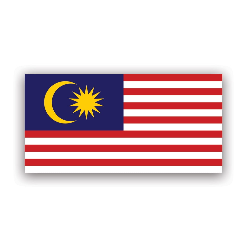 Malaysian Flag Sticker Decal Self Adhesive Vinyl Weatherproof