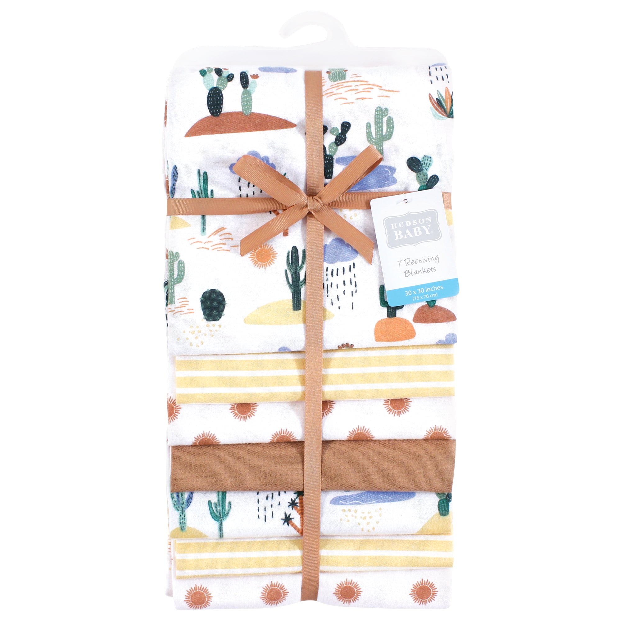 Hudson Baby Cotton Poly Flannel Receiving Blankets Bundle, Fun Desert, One Size