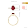 thumbnail image 4 of ANGARA Natural Pear-Shaped 1.15 ct Ruby Halo Engagement Ring in 14K Yellow Gold for Women (Size-8x6mm) | July Birthstone Jewelry for Her | Natural Ruby Rings, 4 of 9