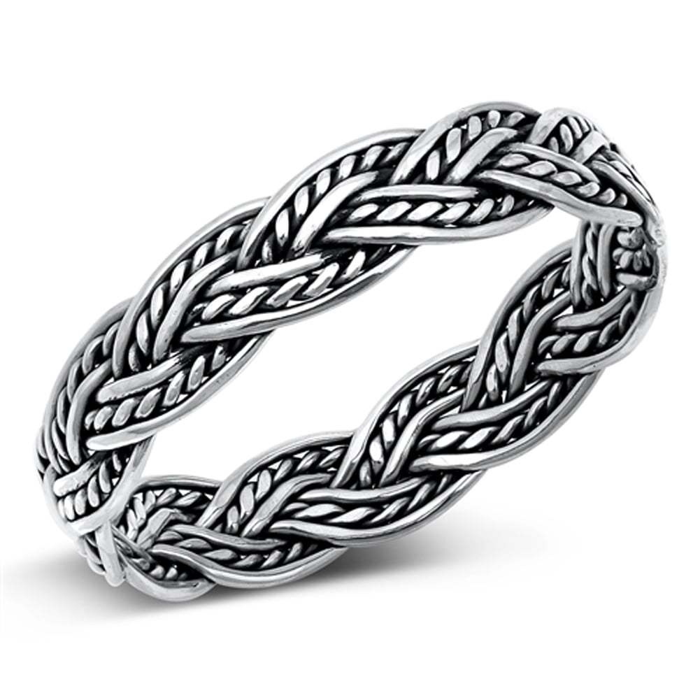 925 Sterling Silver Wicca Weave Celtic Ring 
