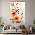 thumbnail image 6 of Mudket Orange Poppy Watercolor Canvas Wall Art, Framed Ready to Hang, Floral Botanical Print, Modern Wall Decor for Living Room Bedroom - 12"L x 8"W, 6 of 10