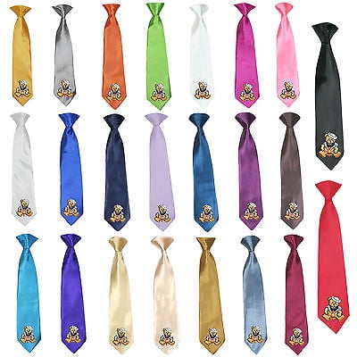 

Stain Solid 23 Color Clip-on Sailor Bear Necktie Boys Formal Suits Newborn - 7