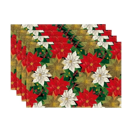 

Minsida 4PCS Christmas Placemat Flax Tablecloth Thermal Mat Kitchen Table Mat Placemats Table Placemats Placemats
