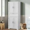 thumbnail image 3 of TEENFON Tall Kitchen Pantry Storage Cabinet, Freestanding Cupboard with 1 Large Drawer, for Dining Room, Living Room, Laundry, White, 3 of 8