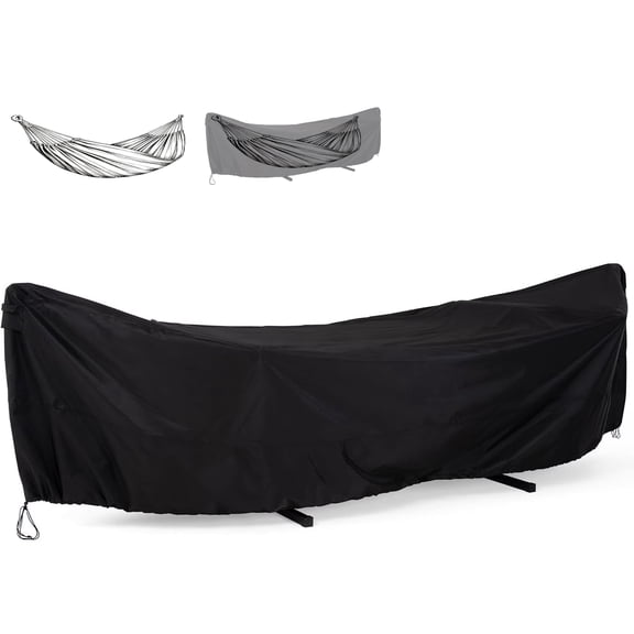 Waterproof Hammock Cover, Heavy Duty Rain Protection for Hammock Stand, 1-Pack Black