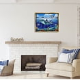 thumbnail image 2 of Stupell Industries Dolphins Swimming Bold Coral Reef Coastal Painting Gold Floater Framed Art Print Wall Art, 2 of 6