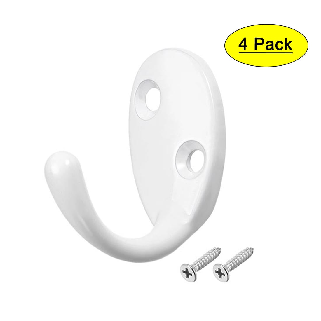 4Pcs Wall Mounted Hook Robe Hooks Single Coat Hanger Hanging, Zinc