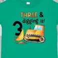 thumbnail image 4 of Inktastic Three and Digging It Bulldozer 3rd Birthday Boys or Girls Toddler T-Shirt, 4 of 5