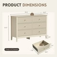 thumbnail image 6 of Modern Fluted Wood 6-Drawer Dresser, Beige, 6 of 7