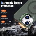 thumbnail image 3 of for iPhone 15 Plus Case & iPhone 14 Plus Case, Compatible with MagSafe, Built-in Stash Camera Stand, Military-Grade Protection, Translucent Matte Back Slim Shockproof Phone Cover, Green, 3 of 14