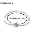 thumbnail image 2 of Pulsera de cadena de serpiente de plata esterlina 925 totalmente compatible con Pandora Charms, pulsera de garra linda con hebilla redonda brillante Charm transparente Cz Christm Feliz Sencillez, 2 of 5