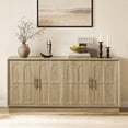 thumbnail image 7 of BFJDM 67" Arched Sideboard Buffet Cabinet, 4 Door Storage Credenza with Adjustable Shelves, Wood Accent Cabinet TV Console for Living Room Dining Room Kitchen, 7 of 7