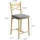 thumbnail image 2 of Set de 2 Kitchen Barstools con Back y Footrest PU Cuero Counter Altura Bar Stools para Kitchen Island Apartment o Counter Bar (Gold), 2 of 7