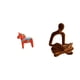thumbnail image 1 of Escultura coleccionable de un caballo Dalecarlian sueco, ideal para estanterías, armarios o decoración del hogar. Figura artística de un pensador abst, 1 of 8