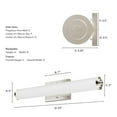 thumbnail image 6 of Hunter - Holly Grove 2-light Brushed Nickel, Medium Size Vanity Light, Dimmable, Formal Style, for Bedrooms, Dining, Living Rooms - 19936, 6 of 7