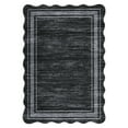 thumbnail image 2 of GlowSol 8'x10' Washable Irregular Area Rug, Modern Bordered Living Room Rugs, Washable Scalloped Carpet for Bedroom, Black, 2 of 7