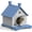 1-Story-Blue, variant on Yardgrace 1-Story Indoor Outdoor Cat House, Resin Construction Cat Condo, Waterproof Ventilated UV-Resistant Shelter for Multi-Cat Households, Gray