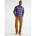 thumbnail image 2 of Free Assembly Men's Stretch Oxford Tartan Shirt with Long Sleeves, Sizes XS-3XL, 2 of 7