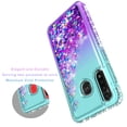 thumbnail image 5 of Motorola Moto G Power Phone 2020 Case, Liquid Floating Glitter Quicksand Bling with Spot Diamond Cover - Teal/Purple, 5 of 5