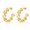 yellow, variant on suitable for both men and women, stainless steel cubic zirconia earrings, simple and fashionable titanium steel rainbow rhinestone earrings (blue)